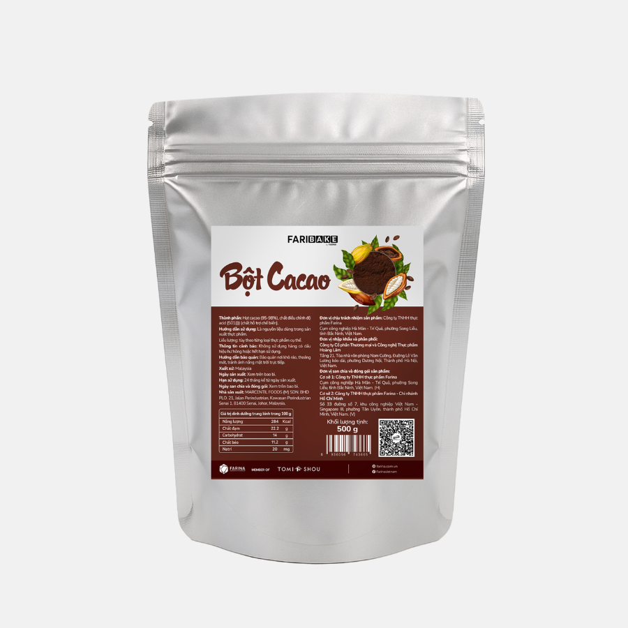 Bột cacao nhãn hiệu FariBake